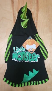 New Pet Dog Halloween Costume "Little Monster" Hoodie w Horns Size M - Picture 1 of 10