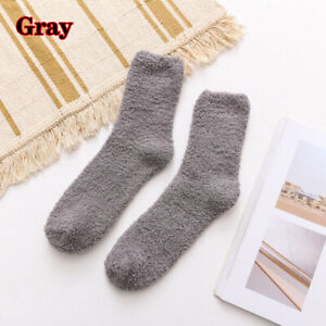 Men Cozy Cashmere Socks Warm Sleep Bed Floor Fluffy Lounge Slipper Fleece Socks