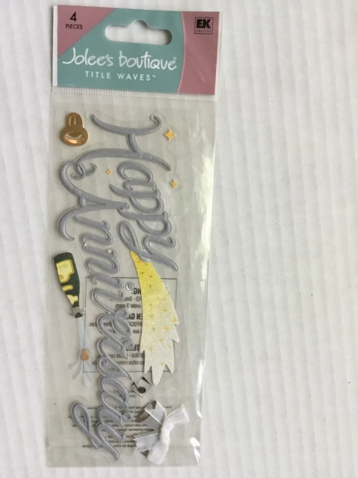 Jolees FELIZ ANIVERSARIO Boda Amor Anillos Campanas Champán Álbum de Recortes Pegatinas Foto 1 de 1