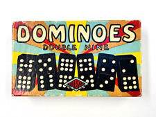 Vintage 1940'S Halsam Double Nine Dominoes In Box Missing (1) Domino