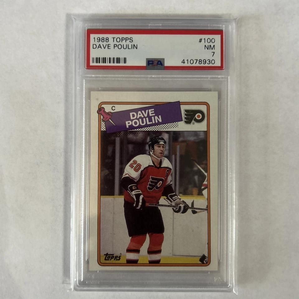 1988 Topps Dave Poulin #100 PSA7  Near Mint - Image 1 of 1