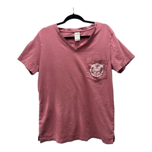 Victoria's Secret Womens Love Pink T-Shirt Will This Be On The Test V Neck Tee M - Picture 1 of 4