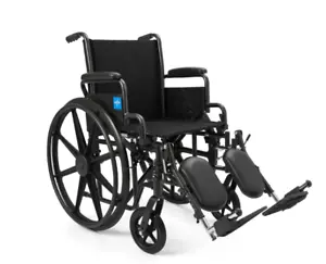 Comfortable Folding Wheelchair with Swing-Back, Desk-Length Arms and Elevating L - Picture 1 of 6