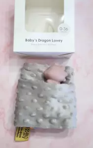 Manta de seguridad bebé Baby Dragon Lovey 40x40 cm - gris/rosa - Imagen 1 de 2