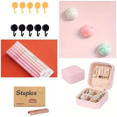 Paquete de útiles escolares para niños: ¡bolígrafos, grapadora, dispensador de cinta y más!! Foto 1 de 4