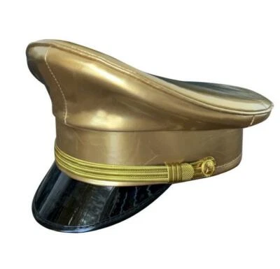 Hombres Imitación Cuero Negro Ejército Muir Motociclista Pico Policía Ejército Militar Gorras Sombreros  Foto 1 de 4