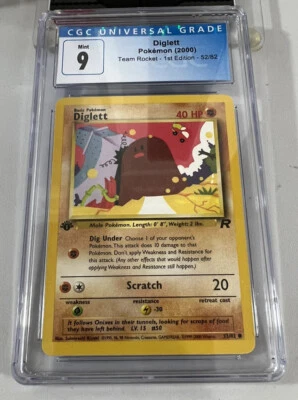 diglett pokemon team rocket 1st edition cgc 9 52/82 - Image 1 of 4
