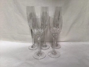 FF56 5PCs Vintage Antique Arctic Lights  Mikasa Crystal Fluted Champagne Glass - Picture 1 of 18