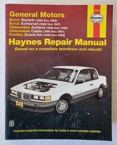GM Skylark Somerset Achieva Calais Grand Am Haynes Shop Repair Manual 38025 - Imagen 1 de 1