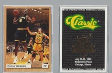 Chris Webber 1993 Classic Chicago National Sports Convention Rookie Promo Card