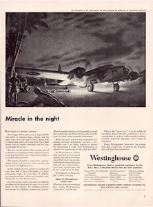 Print Ad Westinghouse Airplane 1942 WW2 Full Page Large Magazine 10.5"x13.5" - Picture 1 of 1