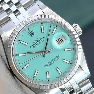 Mens Rolex Datejust 16220 Stainless Steel Custom Dial Auto 36mm Watch - Picture 1 of 15