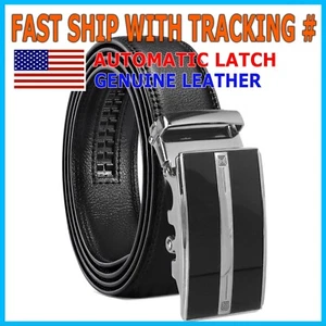 Microfiber Leather Mens Ratchet Belt Belts For Men Adjustable Automatic Buckle - Picture 1 of 32