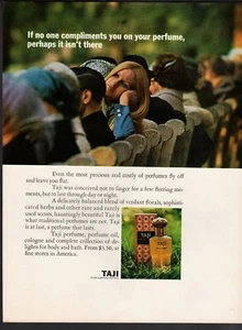 Vintage advertising print ad Fashion Perfume TAJI Lasts If no one Complements 67 - Picture 1 of 1