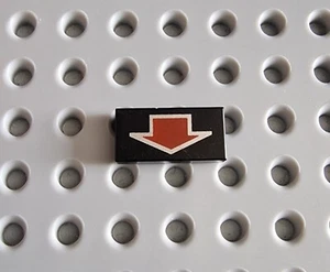 LEGO Fliese Kachel Tile 1x2 Bedruckt Space Pfeil Arrow Schwarz 3069bp15 K015 - Bild 1 von 1