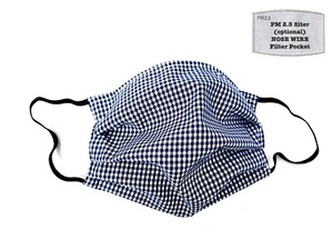 Handmade double layered Cloth Face Mask with filter pocket and nose wire/ USA - Picture 1 of 17