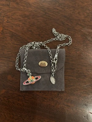 Vivienne Westwood orange crystal saturn necklace - Image 1 of 3
