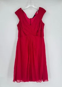 Tadashi Collection rot Seide Chiffon ärmellos Babydoll Fee Kleid Gr. 16Q NEU - Bild 1 von 5
