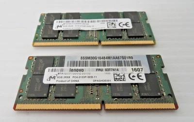 Micron 16GB (2x 8GB) 2Rx8 PC4-2133P-SEB-11 Memoria RAM MTA16ATF1G64HZ-2G1A2 Foto 1 de 4