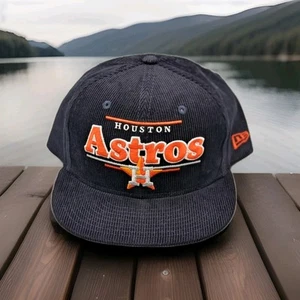 Houston Astros New Era 59FIFTY Navy New Corduroy Script Hat Cap Snapback - Picture 1 of 14