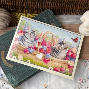 Vintage Cats Stationary Debbie Cook Michael Woodward Ling's Cards 1994 - Picture 1 of 11