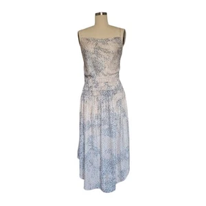 Current Air Anthropologie Leopard Animal Print Midi Dress Small Strappy Cowl - Picture 1 of 10