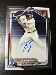 2024 Bowman Draft Dakota Jordan Base 1st Auto CPA-DJ San Francisco Giants - Picture 1 of 10