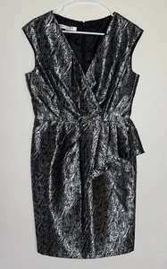 Evan Picone Taffeta Elegant Shiny Lined Dress Ruched Wedding Party Womens 10 - Picture 1 of 12