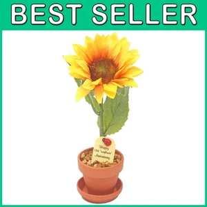 Artificial Sunflower in Terra Cotta Pot - 18th Anniversary - Picture 1 of 2