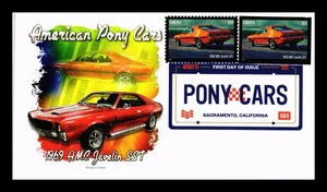 DR JIM STAMPS US COVER PONY CARS IMPERFORATE FDC COMBO PANDA CACHET - Picture 1 of 2