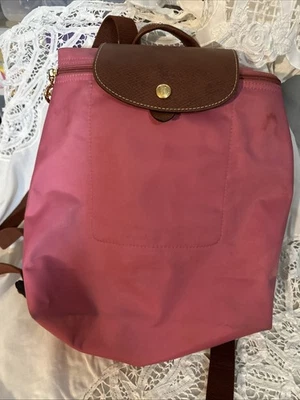 Longchamp Le Pliage Mochila Nylon Rosa Fucsia Ligera y Plegable Foto 1 de 4