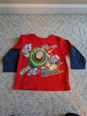 Disney Toy Story 3 Red Long Sleeved Tshirt Toddler 3T - Image 1 of 4