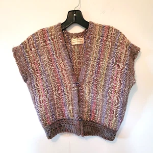 Handgewebter Pullover Cardigan Weste von Annie Kaufman Santa Fe Art-to-wear Sm/Med Vintage - Bild 1 von 15