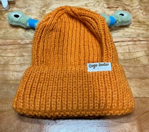 Gogo Laolao Orange Strick Beanie Mütze Unisex Winter Bündchen Mütze One Size - Bild 1 von 3