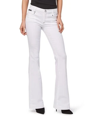 Pantalones de mezclilla Philipp Plein talla 26 St. Martin Nerine acampanados blancos con calavera adornada Italia Foto 1 de 4