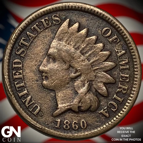 1860 Indian Head Cent Penny  Q7678 Cover