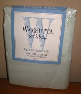 Vintage WAMSUTTA Soft & Easy 2 KING Pillowcases 250 TC Cotton Blend USA SEALED - Picture 1 of 7