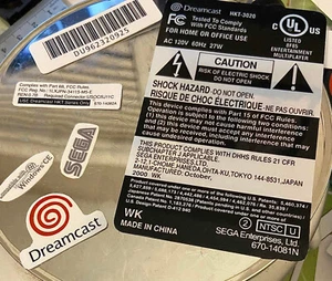 Sega Dreamcast New Custom Replacement Console Label Sticker Set - Picture 1 of 1
