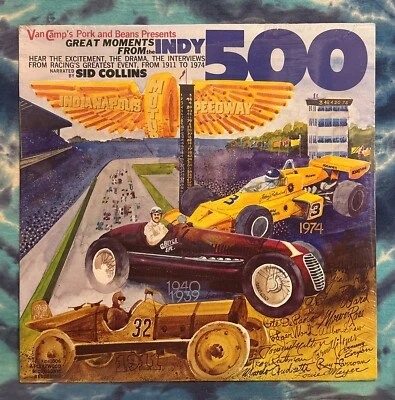 Great Moments From The Indy 500 LP Sid Collins SEALED Van Camp’s Pork And Beans  - Image 1 of 4