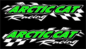 Arctic Cat racing checker snowmobile 2 sticker decal set 11"x48" white - Picture 1 of 1