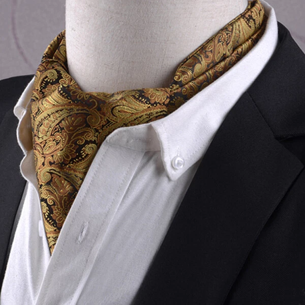 Men's Black & Gold Paisley Ascot Cravat - Image 1 of 1
