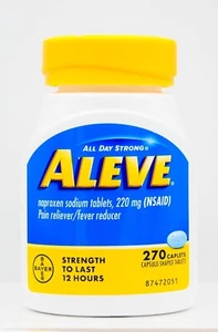 Aleve All Day Strong NSAID Pain and Fever Reliever 220mg 270 Caplets 02/27 - Picture 1 of 2
