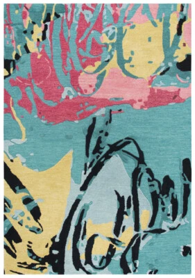 Rizzy Rugs Blue Faded Shaded Distressed Contemporary Area Rug Abstract CNP102 - Image 1 of 4
