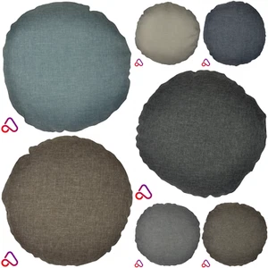 Round Sierra Faux Linen Cushion Cover Soft Furnishing Scatter Bed Asma Kulsum - Picture 1 of 11