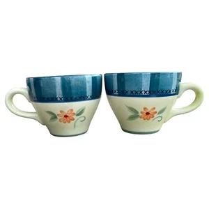 Set of 2 Pfaltzgraff Verona Coffee Soup Mug Floral Pattern China Retired - Picture 1 of 15