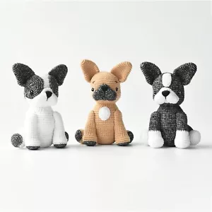 Französische Bulldogge gehäkelt - Französische Bulldogge Amigurumi Kuscheltier - Bild 1 von 7