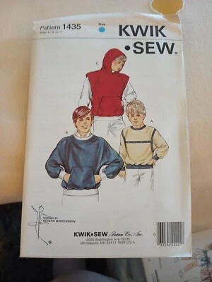 Kwik Sew 1435 Boys Hoodie Pullover Casual Shirts Sizes 4-7 Uncut FF - Image 1 of 2