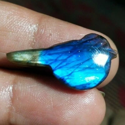 Natural Labradorite Carved Bird Decoration.Labradorite Gemstone Handmade Carved  - Image 1 of 4