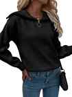 Yizenge Womens Loose Long Sleeve Turtleneck Half Zip Knit Sweater, Black, XL