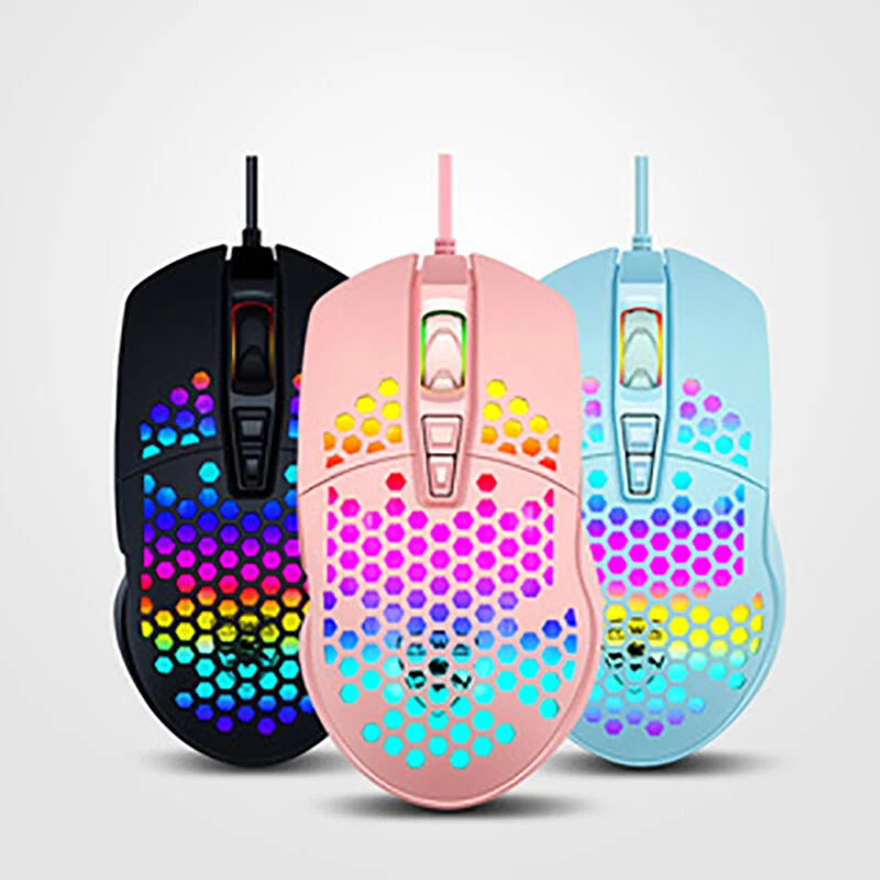 Gaming Mice Mouse 6400 DPI USB RGB Flowing Backlit Light Wired PC Laptop Compute - Image 1 of 4